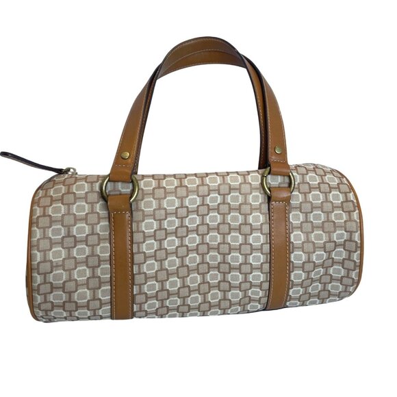 Nine West Geometric Barrel Bag Purse Cosmetic Accessory Bags Mirror 3 pc Set - Picture 2 of 16